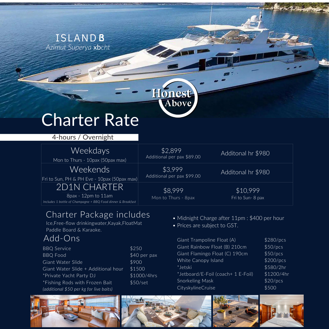 100ft Luxury Super Yacht Party & BBQ | KTV | Water Sports | 1-50 Pax