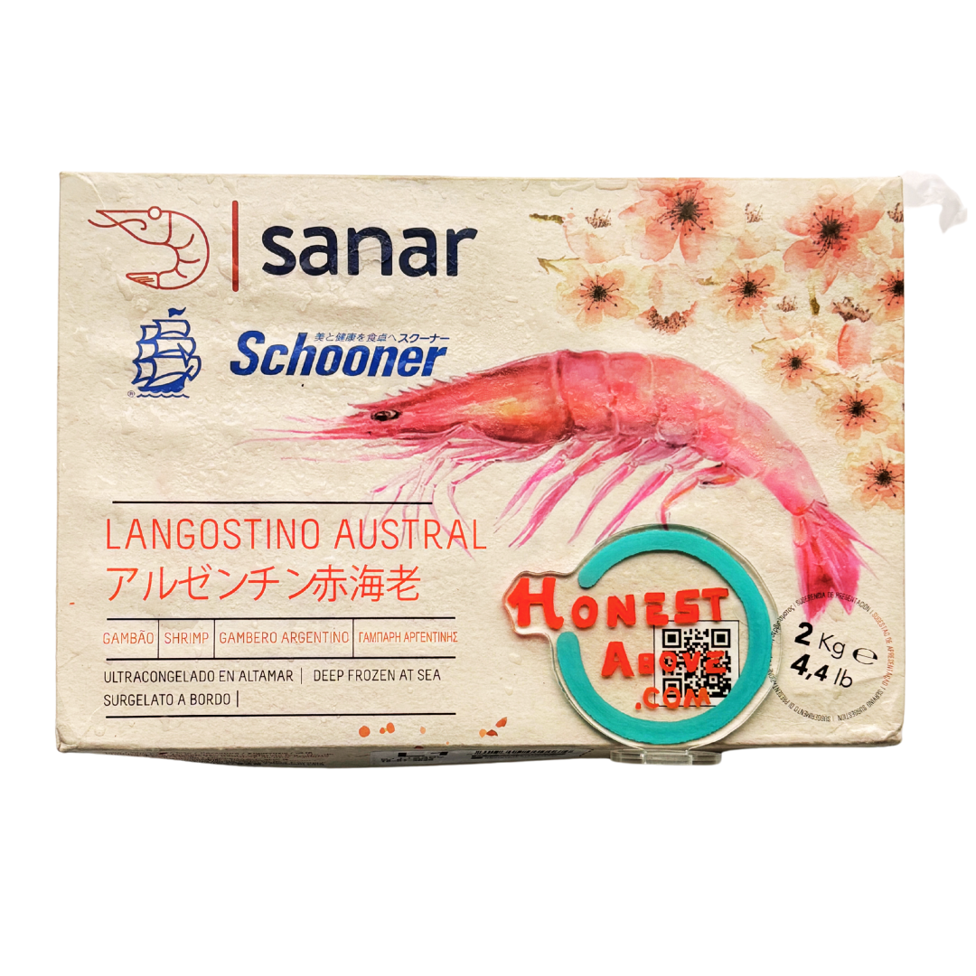 HonestAbove Aka Ebi Sashimi-Grade 2kg – premium sushi-grade red shrimp from Argentina, naturally sweet, silky texture, melt-in-your-mouth, perfect for sashimi, chirashi bowls, or light searing
