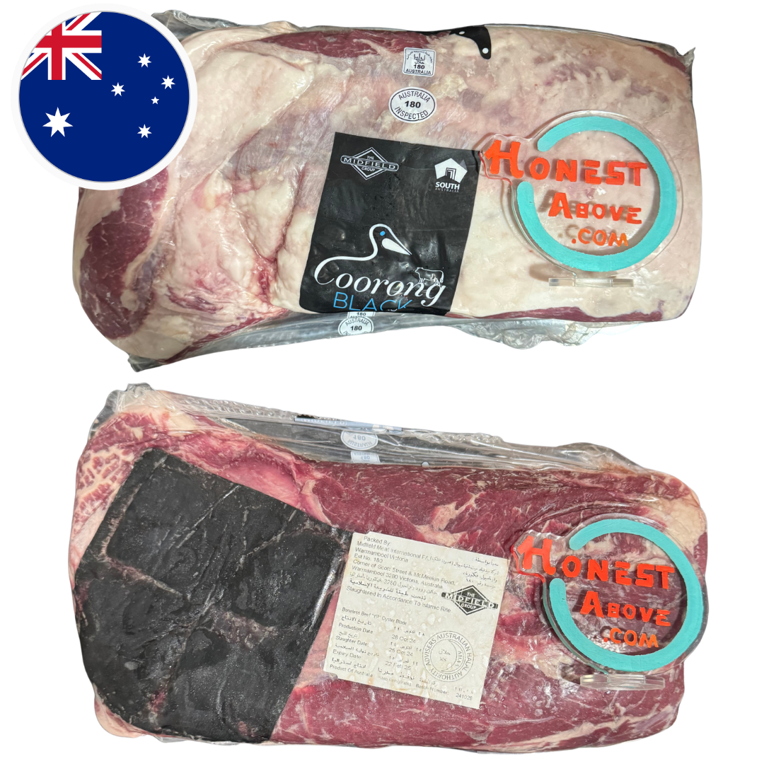 HonestAbove Australian Angus Beef signature cuts wholesale – premium grain-fed black angus beef with balanced marbling, tenderness, and intense flavor. Halal-certified, directly sourced from Australian farms, whole cuts ideal for yakiniku, grilling, roasting, hotpot and BBQ
