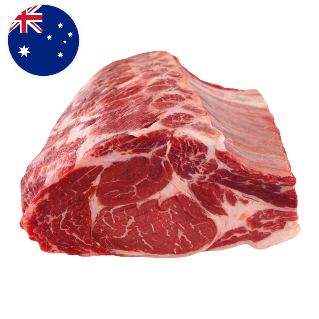 HonestAbove Bone-in Ribeye Australian Angus Beef Luxury Cuts – premium grain-fed Angus beef ribeye with bone, halal-certified, exceptional marbling, wholesale cuts, Singapore delivery