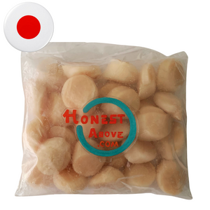 HonestAbove Hokkaido Scallop Sashimi-Grade 1kg (26–30pcs) – premium Japanese sashimi scallops at affordable price in Singapore