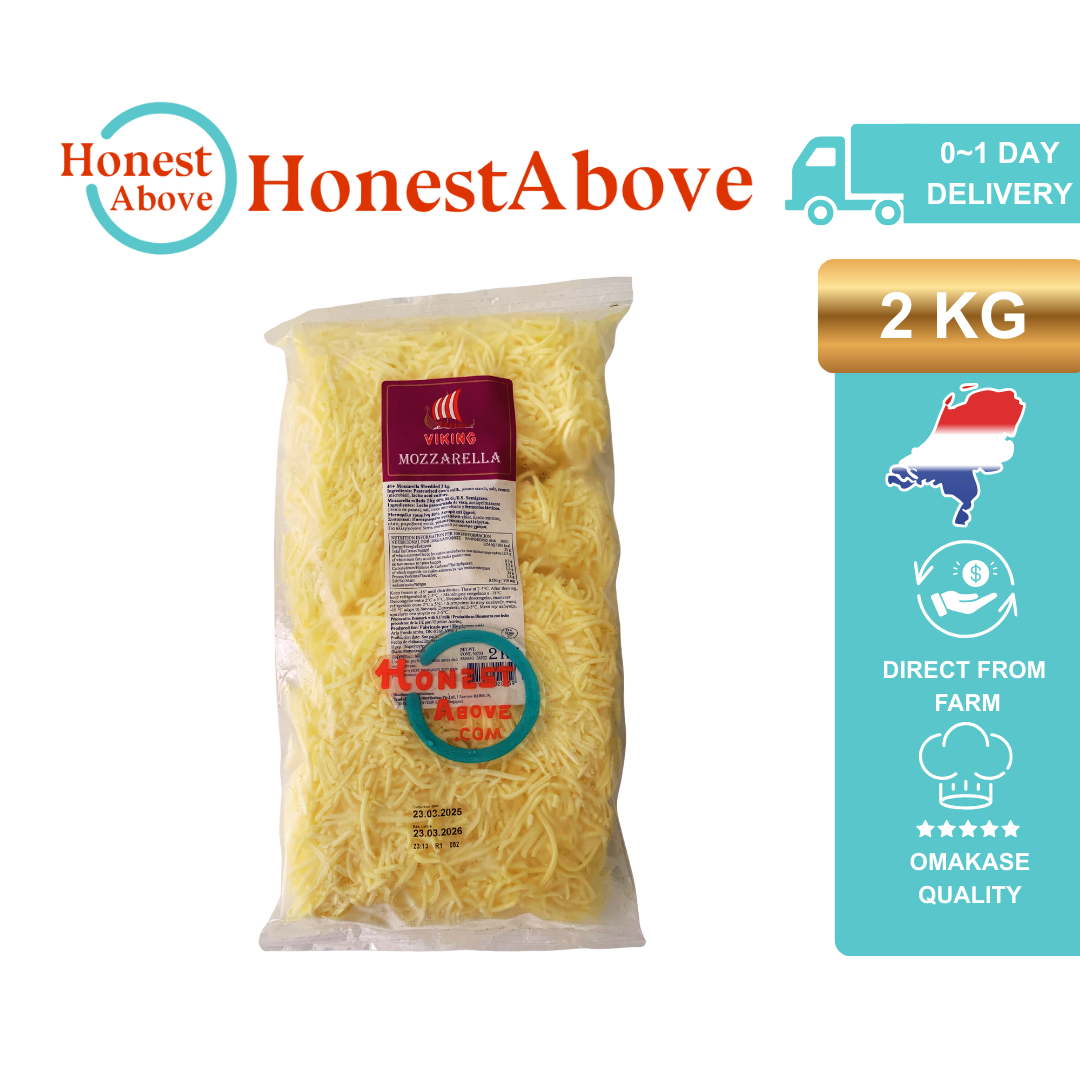 HonestAbove Mozzarella Shredded Cheese 2kg – premium Dutch mozzarella at affordable price in Singapore