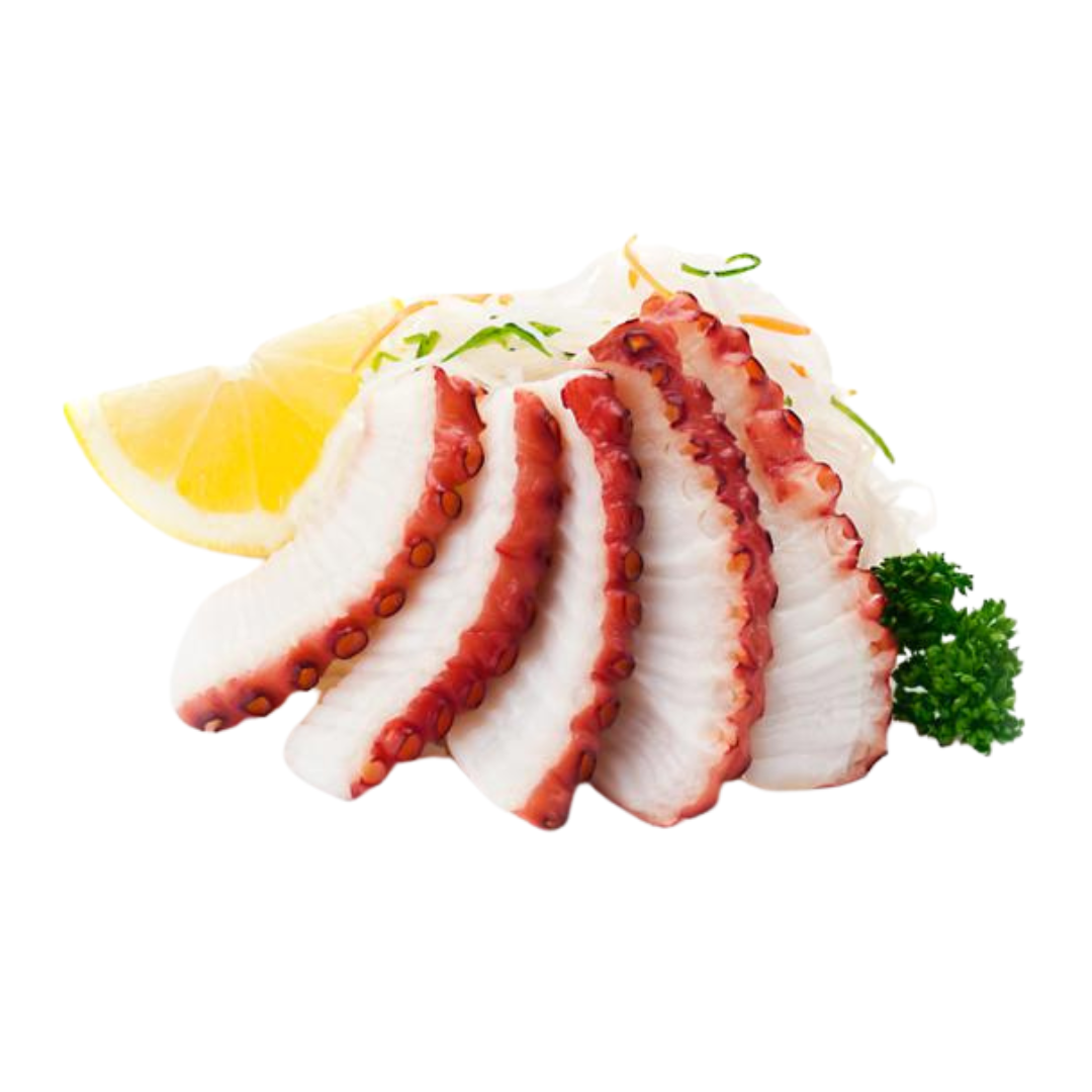 HonestAbove sashimi-grade octopus slices (Tako) – pre-sliced for convenience, premium sushi-grade seafood from Vietnam, tender and chewy texture, ideal for sashimi, nigiri, and seafood platters, 500g pack (approx. 20 pieces)
