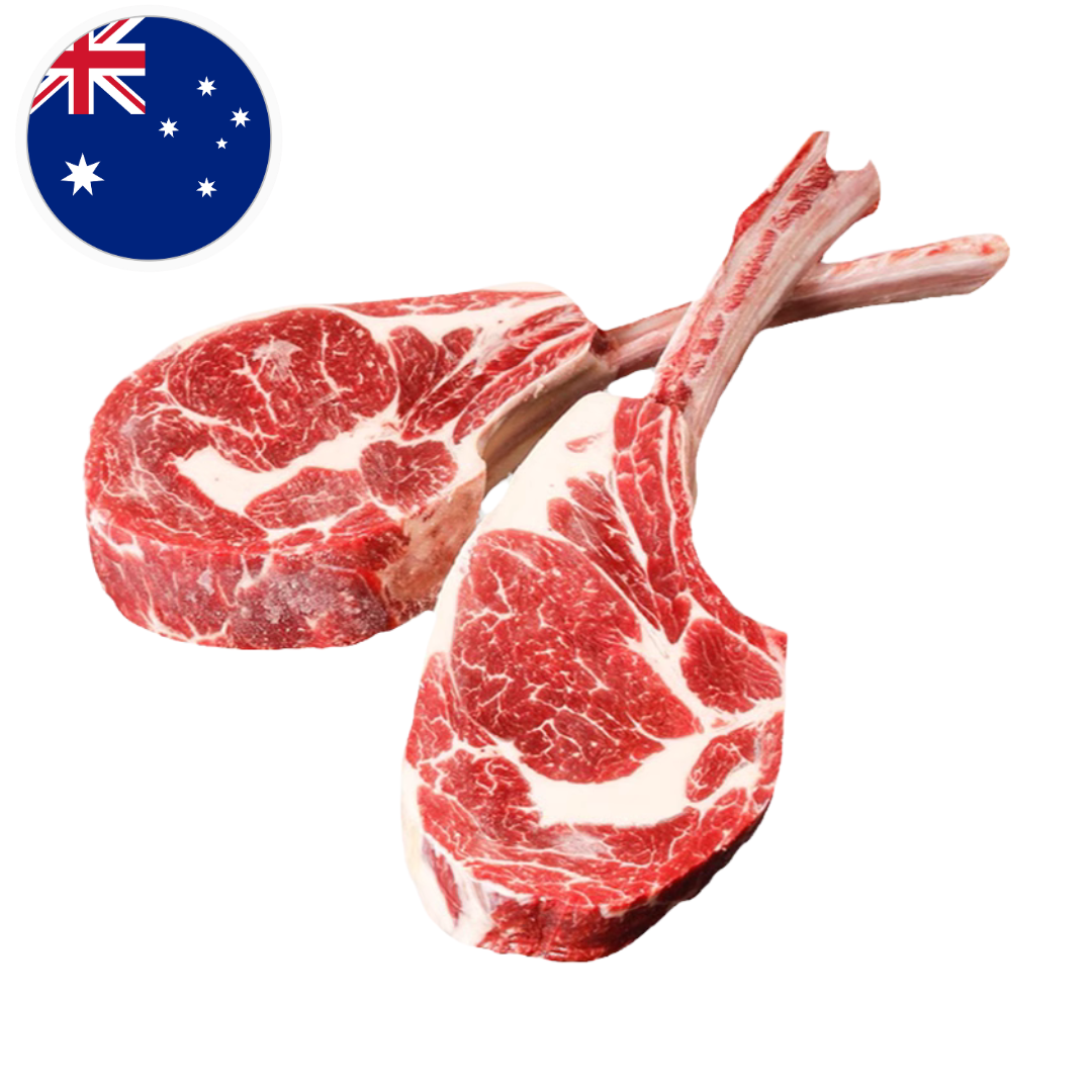 HonestAbove Tomahawk Australian Angus Beef Grain-fed Luxury Cuts – premium halal-certified tomahawk steak, rich marbling, wholesale cuts, perfect for grilling and roasting, Singapore delivery