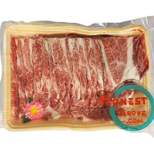 HonestAbove Japanese A5 Wagyu Miyazaki Yakiniku Signature Cuts – premium thinly sliced wagyu beef, rich marbling, tender texture, perfect for yakiniku, hotpot, and grilling