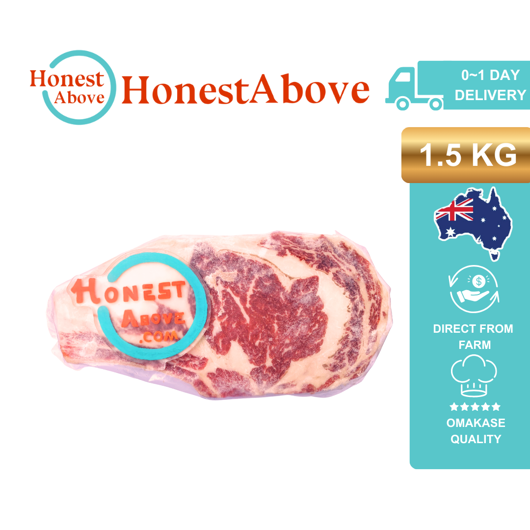 Ribeye Steak Bone-in | Tomahawk | Black Angus | Australian Grain Fed | Luxury Cuts | 1.5kg